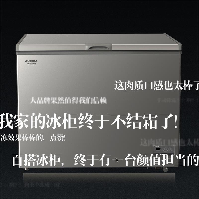 澳柯玛(Aucma)312升顶开冷柜风冷无霜冰柜卧式家用冷柜冷冻商用大容量强冷冻力BC/BD-312WD