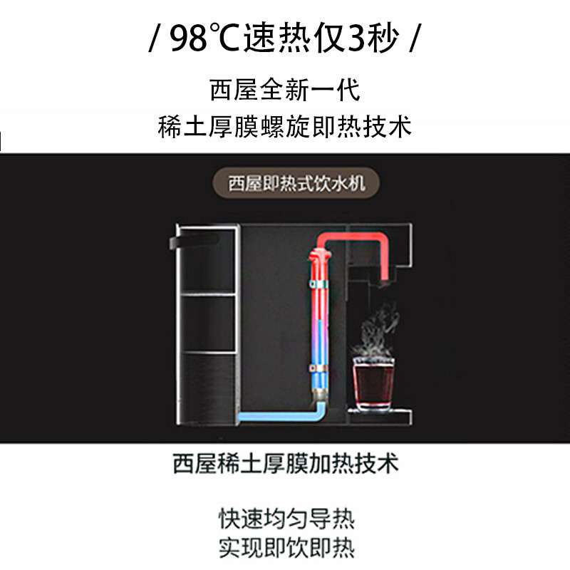 西屋(Westinghouse)即热式饮水机 小型台式即热饮水机家用 智能恒温电水壶 桌面茶吧机 冲奶机WFH30-W4