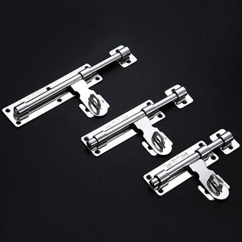 四寸左右通用送螺丝门栓插销大门不锈钢防盗插销挂锁左右插销明装门栓