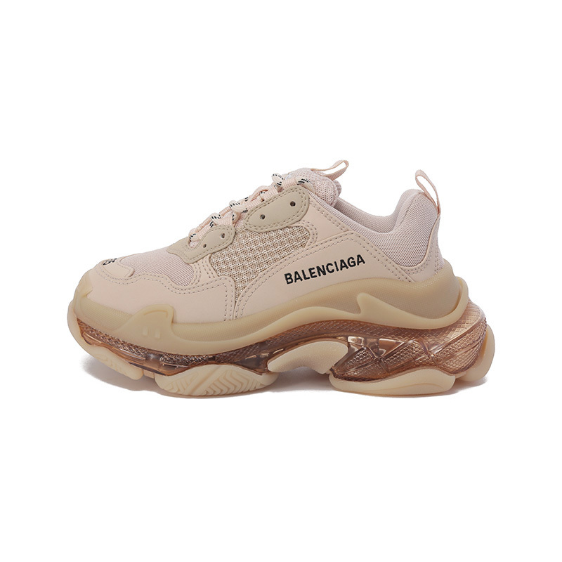 巴黎世家 balenciaga 女士织物等多种材质拼接系带休闲运动鞋老爹鞋