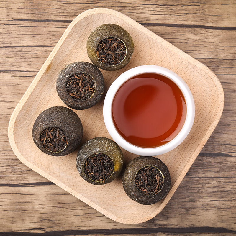 大益茶叶 普洱熟茶 柑普茶 2023年新会小青柑 敦煌绿95g*2罐高清大图