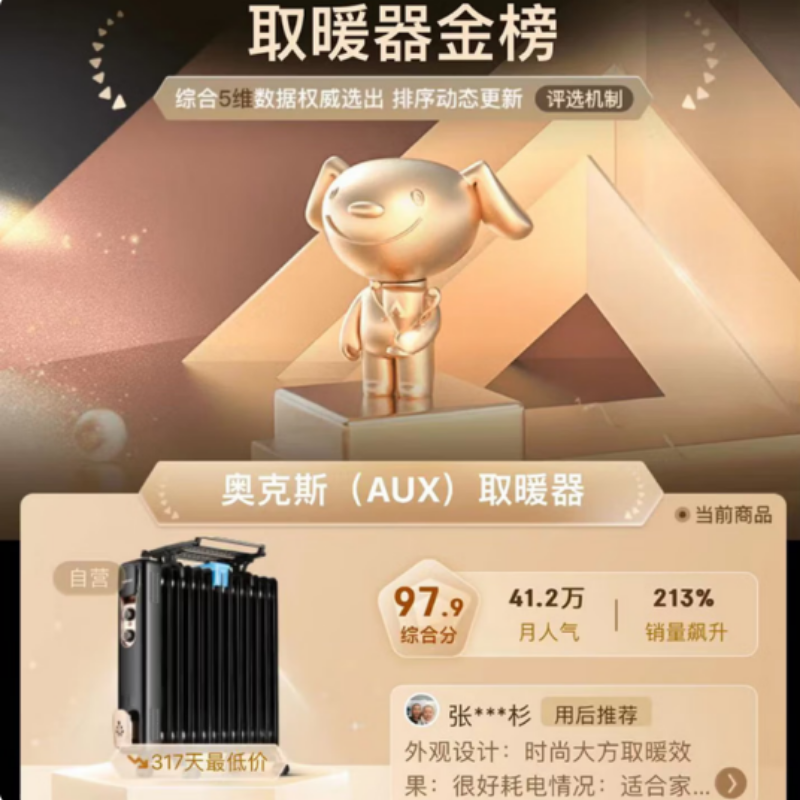 奥克斯(AUX)-石墨烯速热电暖器13片电热油汀NSC-220-13AS1(单位:个)高清大图