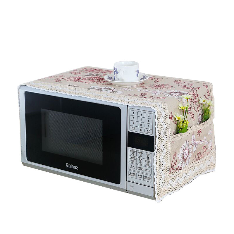 微波炉罩通用棉麻布艺盖布厨房烤箱美的格兰仕家用微波炉防尘罩埃及塔