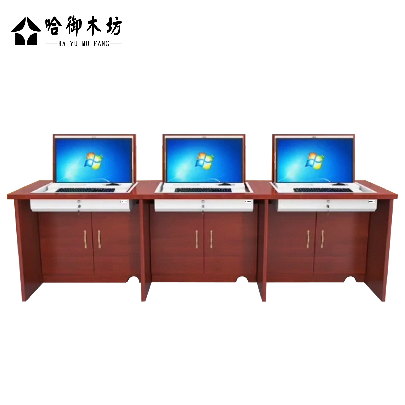 哈御木坊可定制电脑翻转桌2400*600*760mm/组高清大图