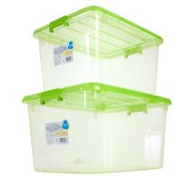 茶花(CHAHUA)[35L精巧收纳箱2只装]2824*2塑料储物箱收纳盒整理箱无滑轮