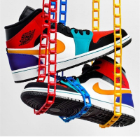 耐克男鞋 Nike Air Jordan 1 Mid AJ1 黑红脚趾鸳鸯拼接扣碎篮板黑曜石芝加哥湖人男士中帮篮球鞋