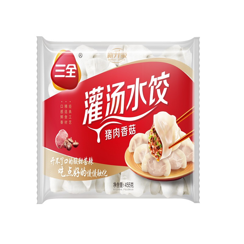 三全灌汤水饺455g(韭菜鸡蛋/猪肉荠菜/猪肉三鲜/猪肉白菜/猪肉芹菜/猪肉香菇)*20