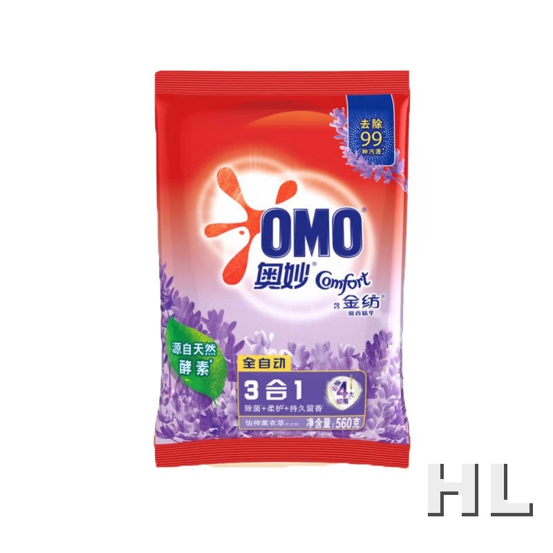 奥妙全自动含金纺馨香精华无磷洗衣粉(薰衣草)560g*3高清大图