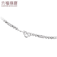 六福珠宝竹节圆珠链PT950铂金项链男款计价L04TBPN0002