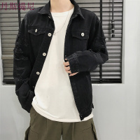 情侣装外套秋季男个性破洞乞丐服日系修身牛仔服红色大码夹克上衣