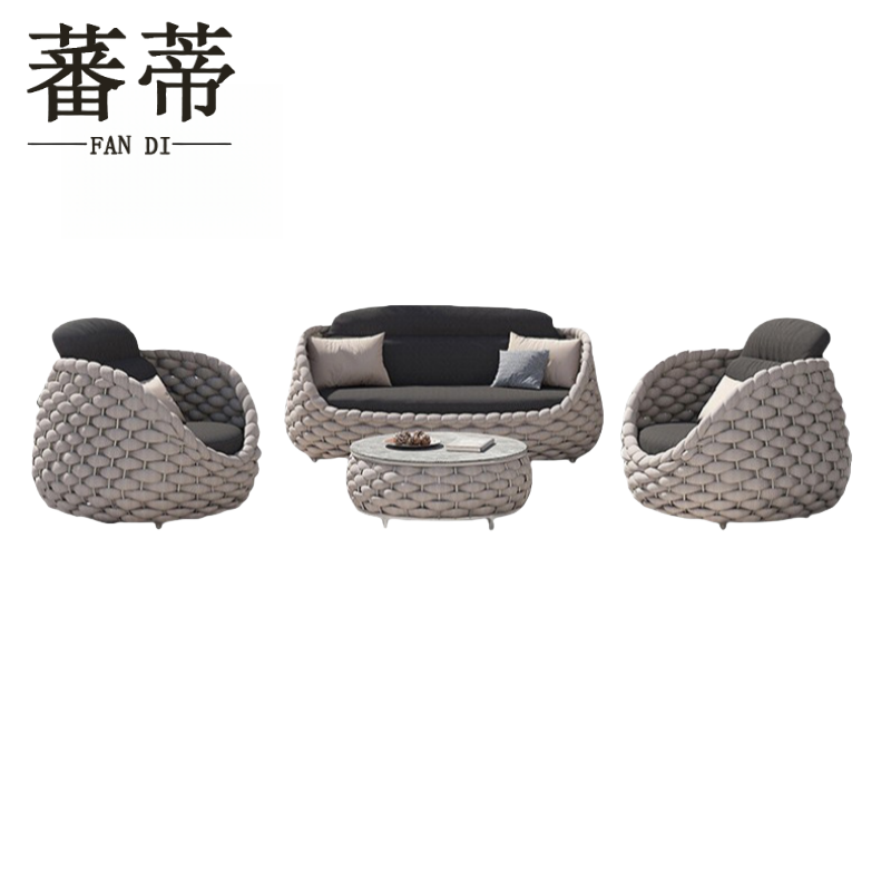 蕃蒂 沙发组合1+1+2+茶几套