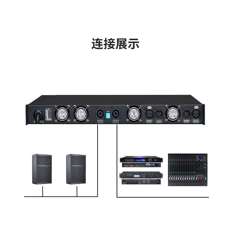 润普RP-GF2S-2000W国产化专业音频系统音箱音响功放1U2通道2000W大功率数字功放高清大图