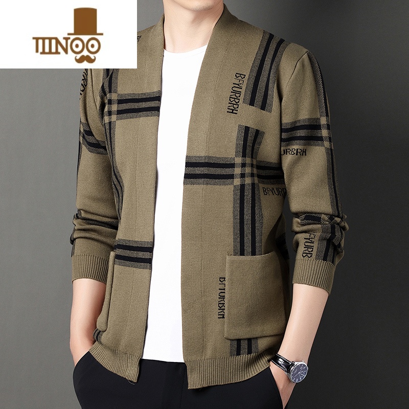 YANXU男士开衫春毛衣针织衫新款潮流休闲百搭青年外套上衣服高清大图