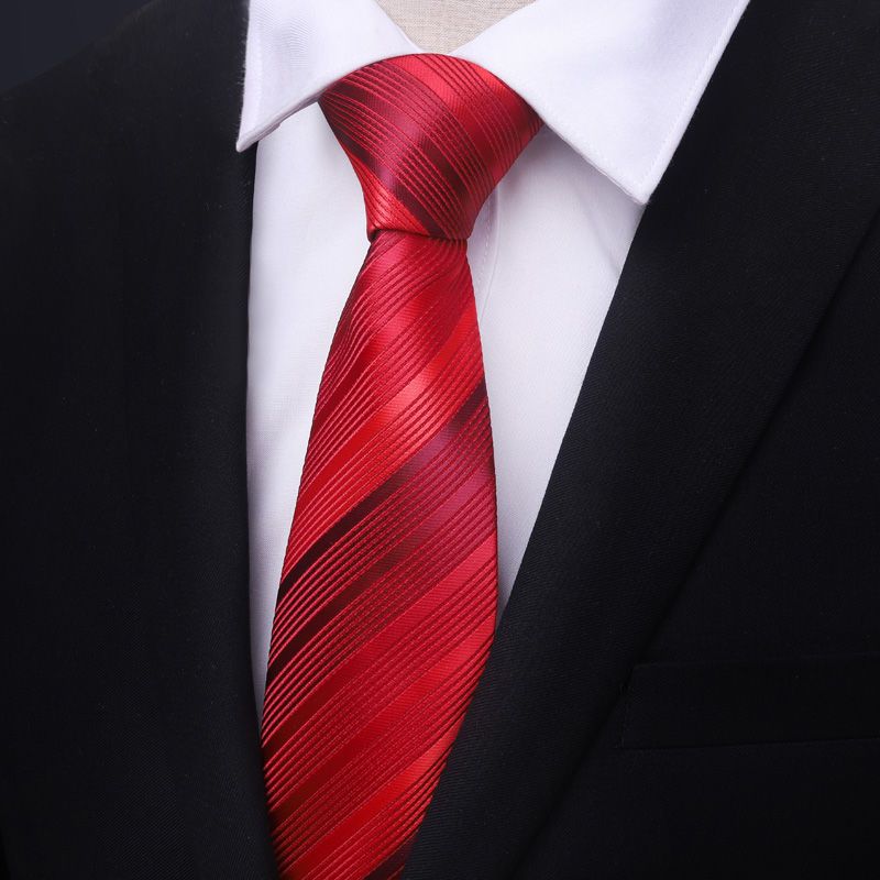 韩版商务正装红色领带结婚新郎8cm男正装商务懒人一拉的领带女莎丞sha