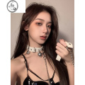 JiMi铃铛项圈女脖子颈链情趣颈圈母狗链子颈环choker项链性感锁骨链 白色项链+链条绳