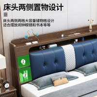 兰秀家居 金丝檀木实木床1.8米双人床现代简约1.5m北欧轻奢主卧新中式床家用储物婚床