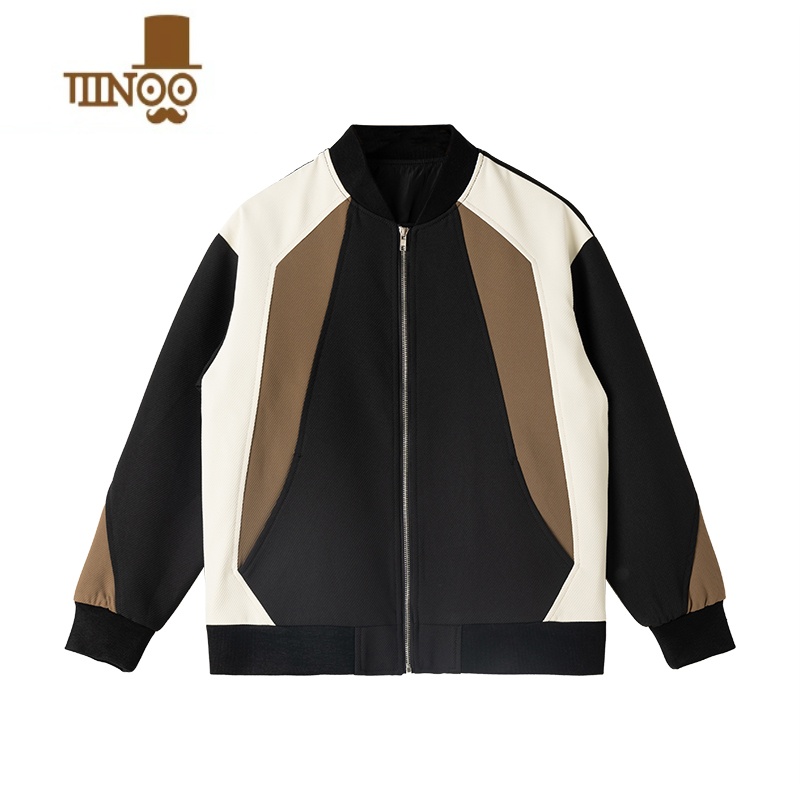 YANXUTWENTY FIVE 夹克外套男新款韩版轻熟风拼接棒球领上衣服潮高清大图