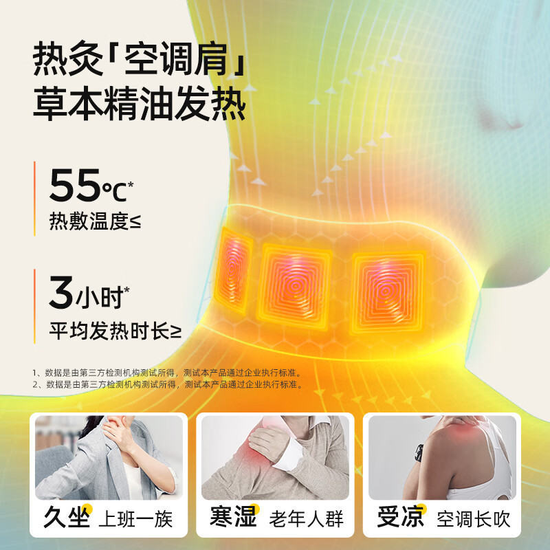 元气达人 肩颈热敷贴颈椎艾灸贴脖子肩周颈部护颈艾草贴暖颈贴 YQDRJJT8高清大图
