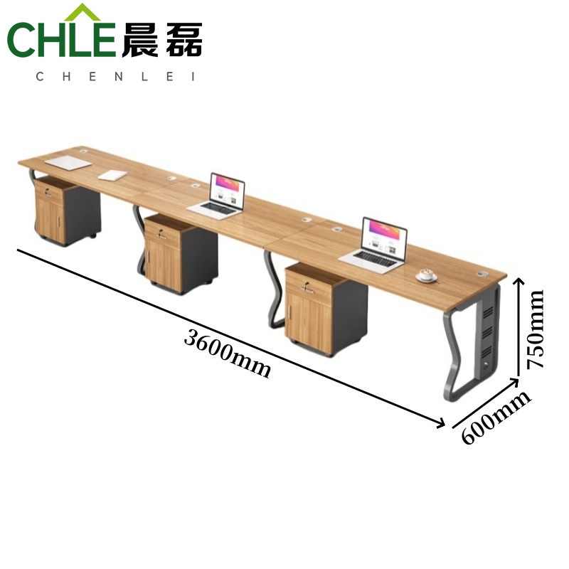 晨磊 办公工位 三人位含柜360*60*75cm 套高清大图