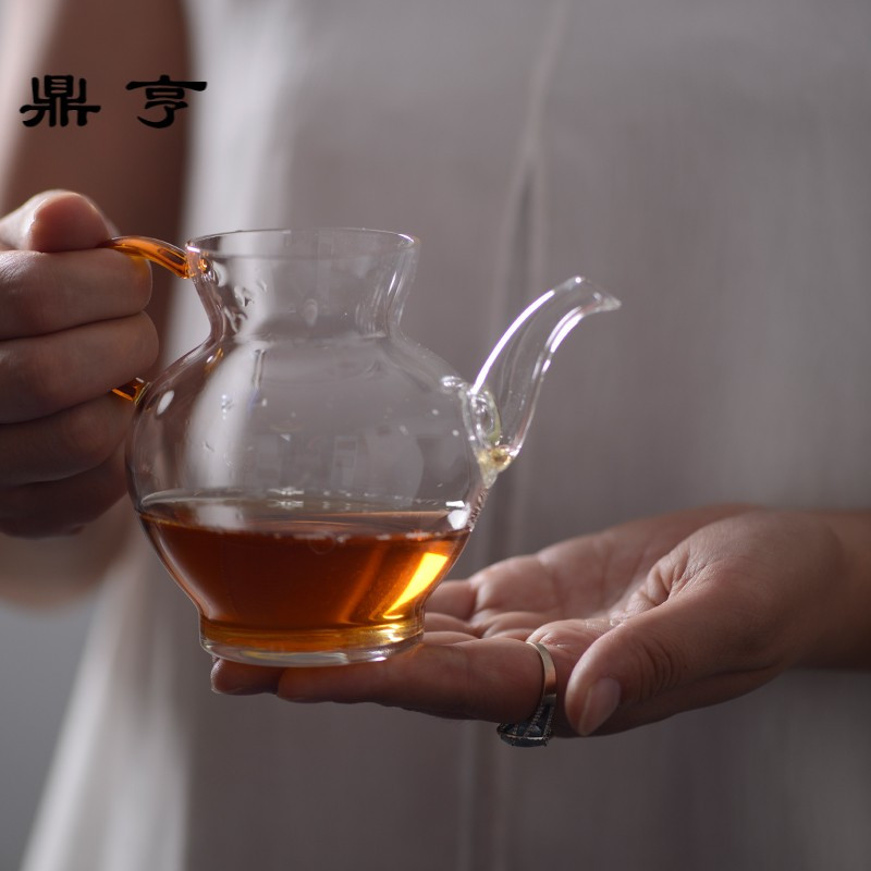 鼎亨一禅茶事 仿古玻璃耐高温耐热泡茶杯公杯公道滤茶玻璃杯公道