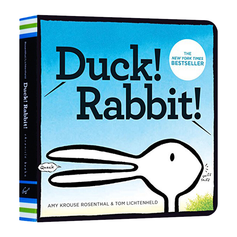 [正版]鸭子还是兔子 英文原版绘本 Duck! Rabbit 鸭子兔子 英语启蒙纸板书 幼儿认知思维拓展 吴敏兰书单高清大图