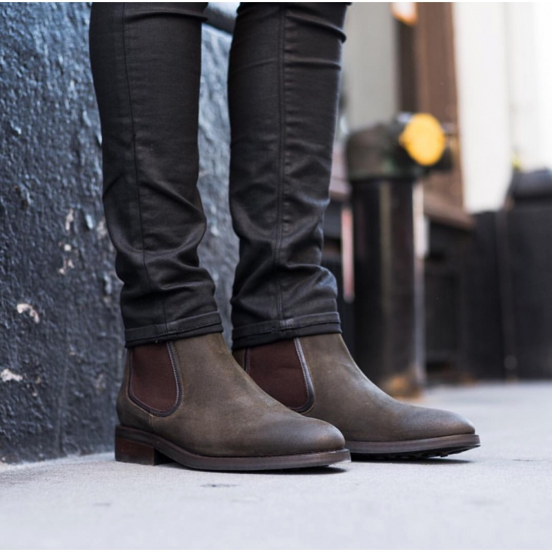 okkerbulls澳克公牛男鞋秋季短靴真皮马丁靴男英伦风侃爷复古切尔西靴