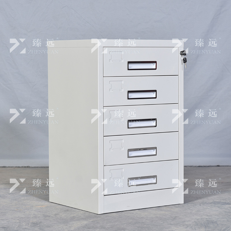 臻远ZY5011001钢制矮柜抽屉柜多抽资料柜储物收纳柜 单五斗柜高清大图