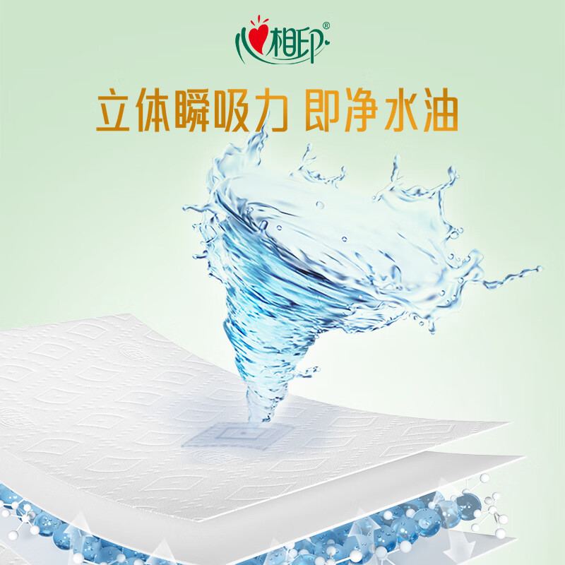 心相印绒立方厨房抽纸60抽*9包箱装 厨房专用纸巾 可水洗加厚吸油吸水高清大图