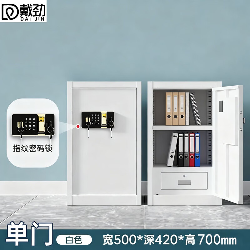 戴劲保密柜铁皮文件柜带锁储物柜资料办公室保险柜单门700高指纹锁高清大图