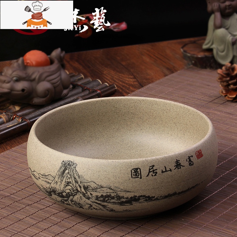 茶洗大号特大家用笔洗青花瓷陶瓷茶具配件洗茶碗茶道零配水盂水洗 国色天香[6寸青花茶洗] 敬平高清大图