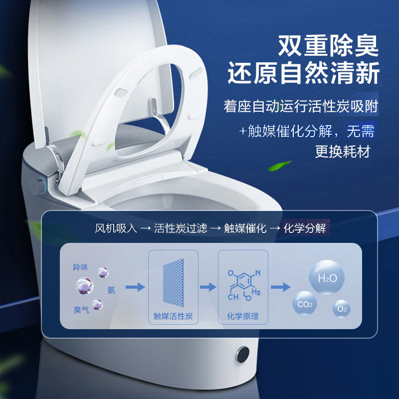 海尔智能马桶自动翻盖智能一体机XA42V 400坑距