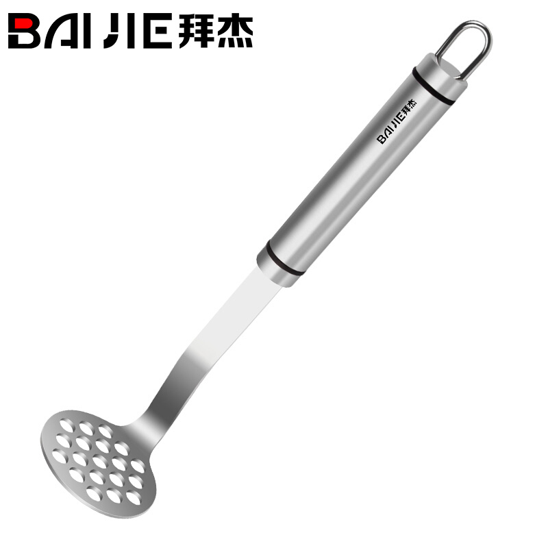 拜杰（Baijie）304不锈钢压土豆泥工具家用土豆压泥器水果压榨用具多功能捣碎器