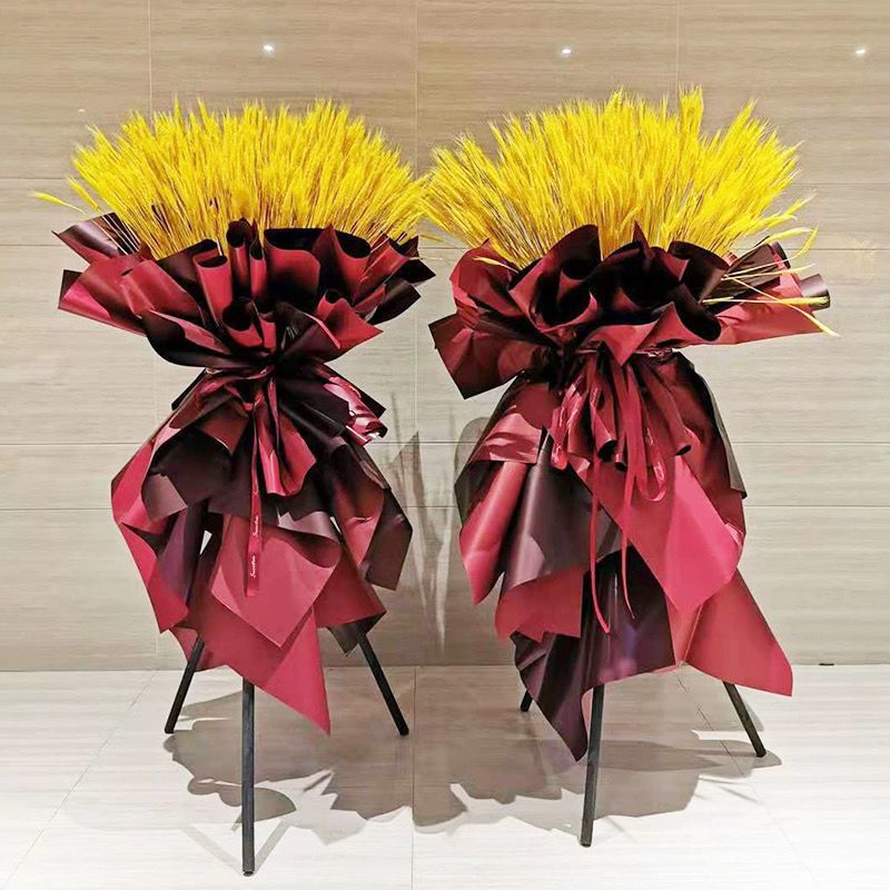 手工diy制作开业大麦花篮气球花束干花麦穗商务新店开张庆典手捧大麦