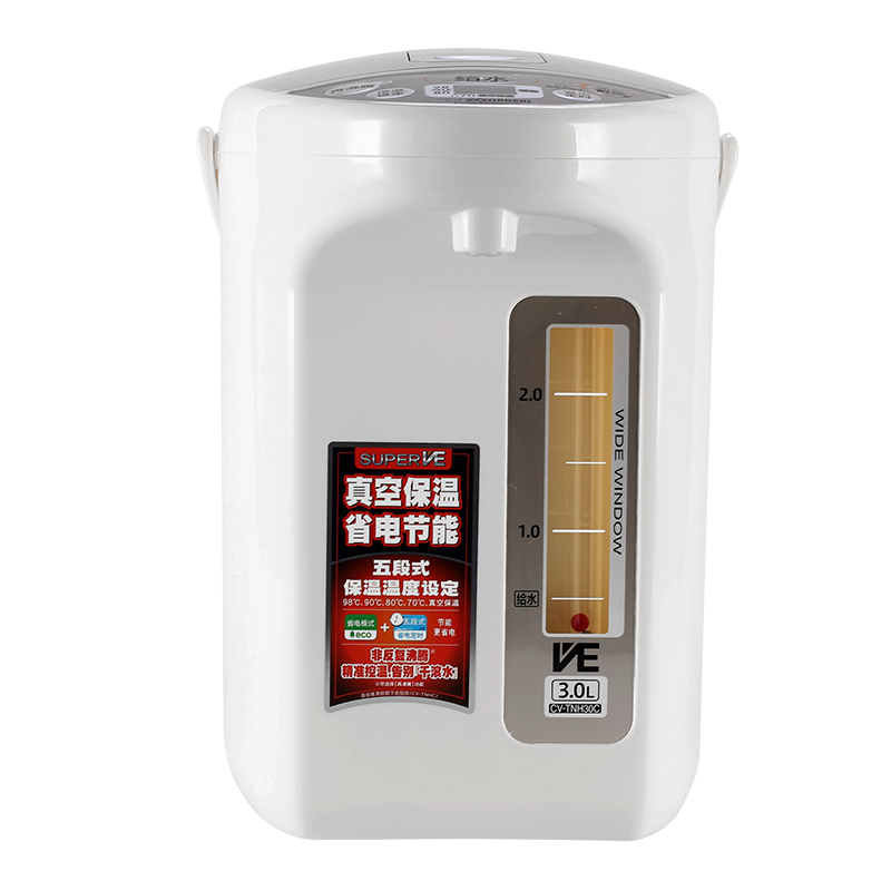 象印(ZOJIRUSHI)电热水瓶CV-TNH30C底盘加热按键式控制304不锈钢涂层内胆电动出水便捷高效3L 白色高清大图