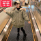可莉允女童2022新款加厚潮服冬季羽绒棉连帽加绒内胆保暖儿童大口袋棉衣棉服