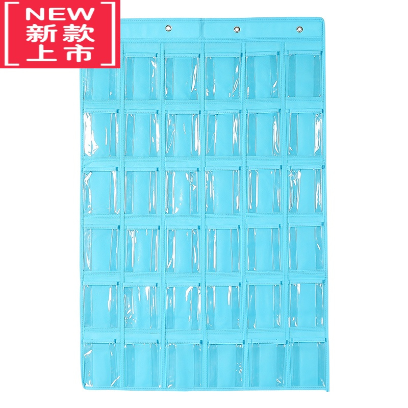 可莉允幼儿园晨检接送卡袋 挂墙挂式透明手机收纳袋 美容院面扑收纳挂袋