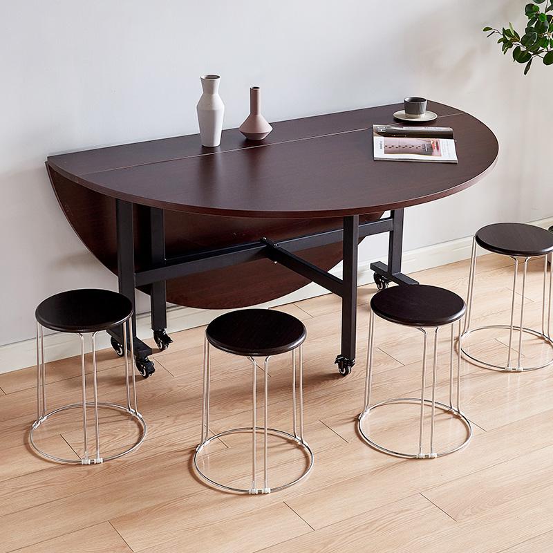 折叠桌餐桌家用大圆桌圆形桌面多功能可移动吃饭桌小户型简易桌子_685_77高清大图