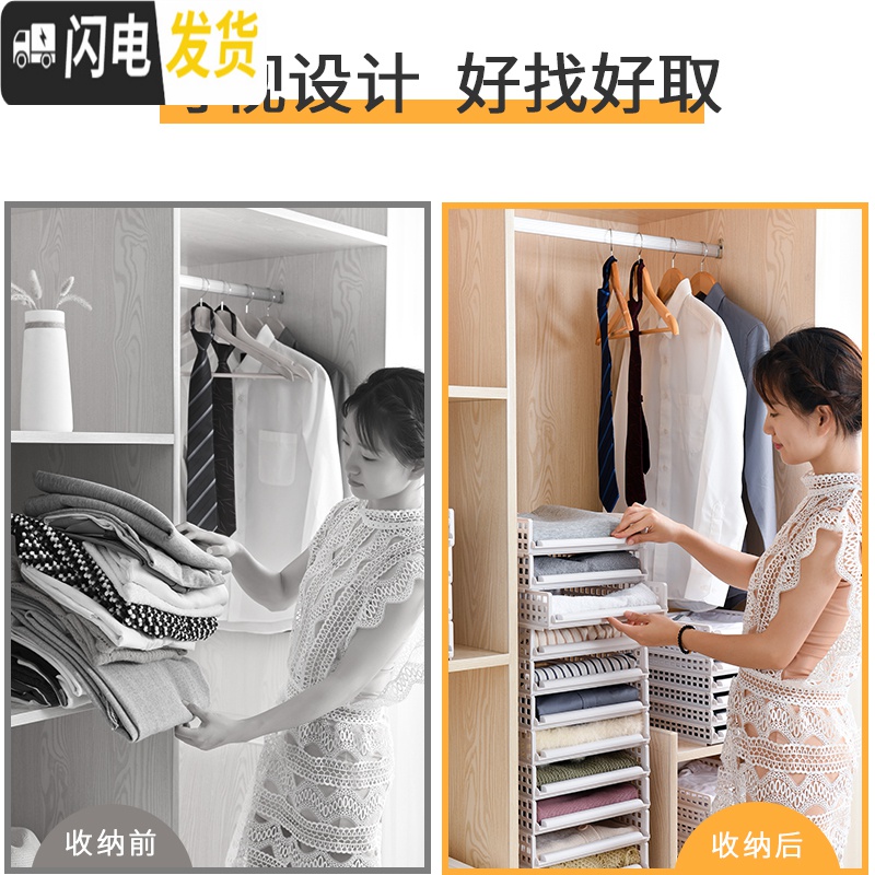 三维工匠衣帽间衣橱衣服收纳抽屉盒塑料抽屉式衣柜收纳神奇整理储物盒高清大图