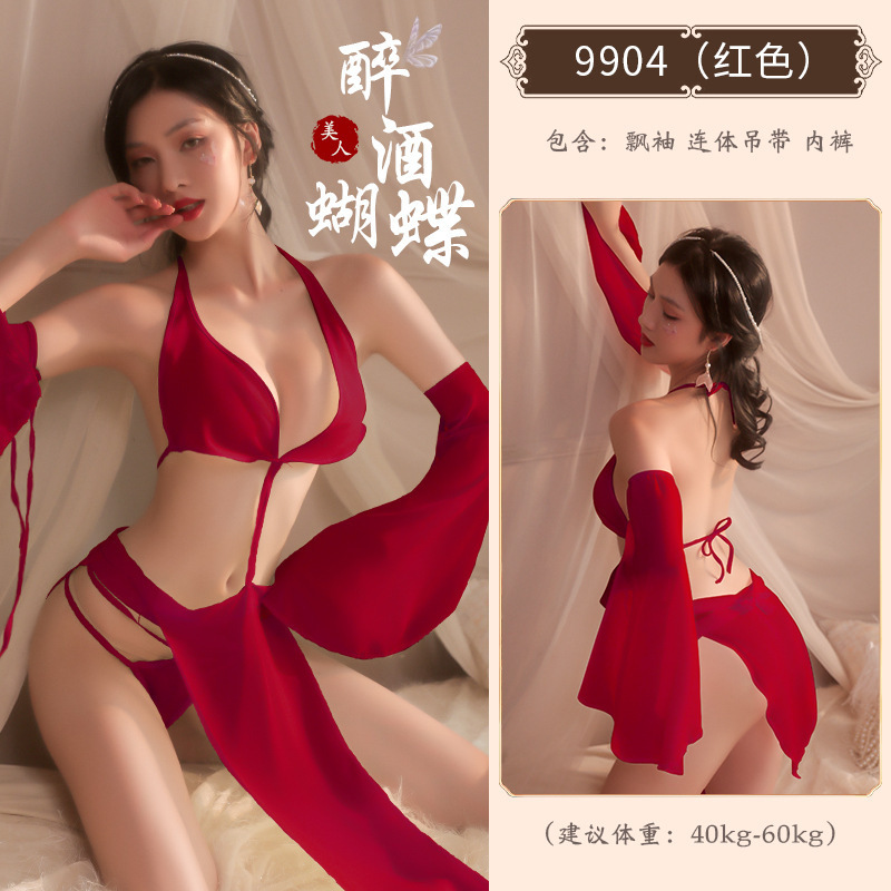 久爱汉服肚兜情趣内衣大码性感女款古风制服诱惑纯欲睡衣套装 琴声媚娘