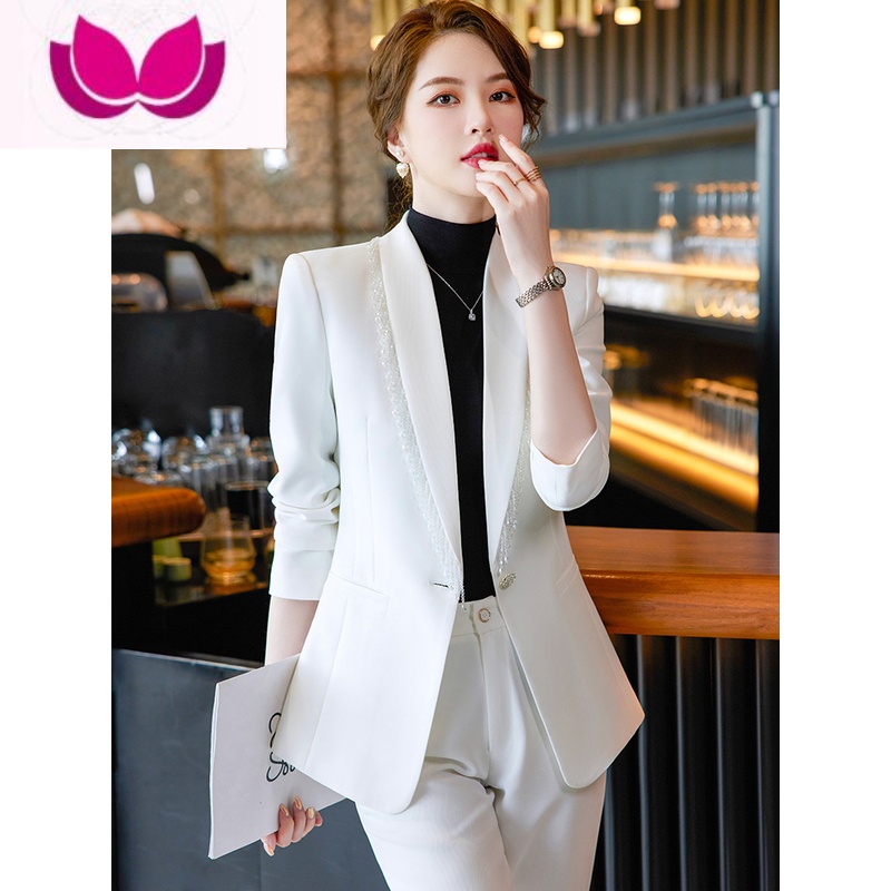 七斓流苏小西装外套女2023新款修身气质女范时髦职业西服套装高清大图
