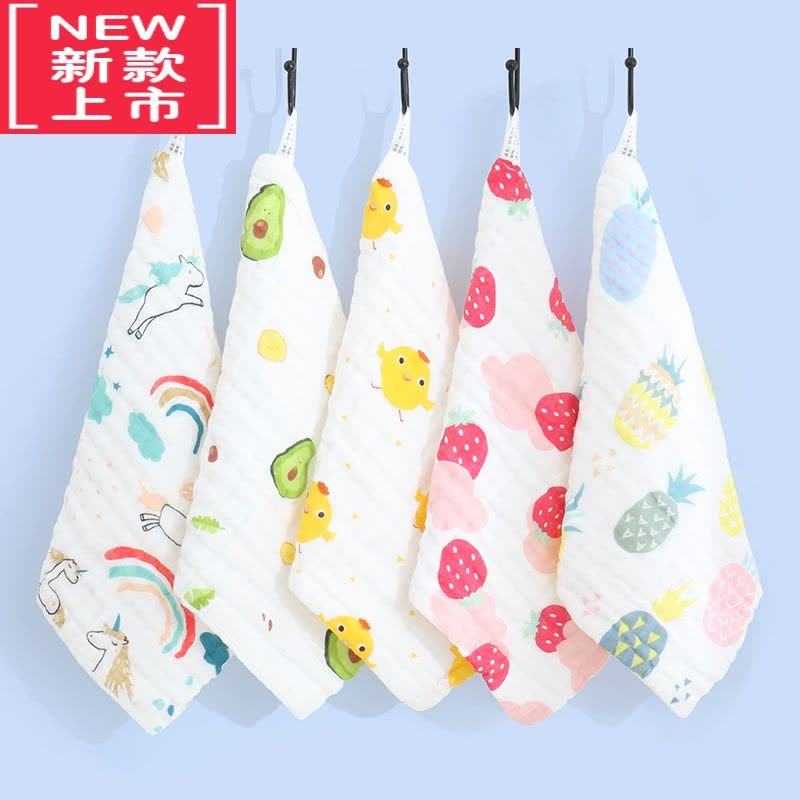 可莉允婴儿纱布洗脸毛巾新生儿口水巾宝宝长方形洗澡超软儿童小方巾图片