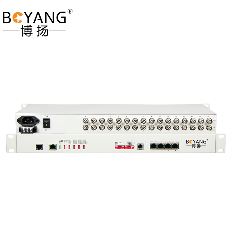 博扬(BOYANG)BY-E16F4 协议转换器 16路E1(32M)转4路以太网 机架式 1对价