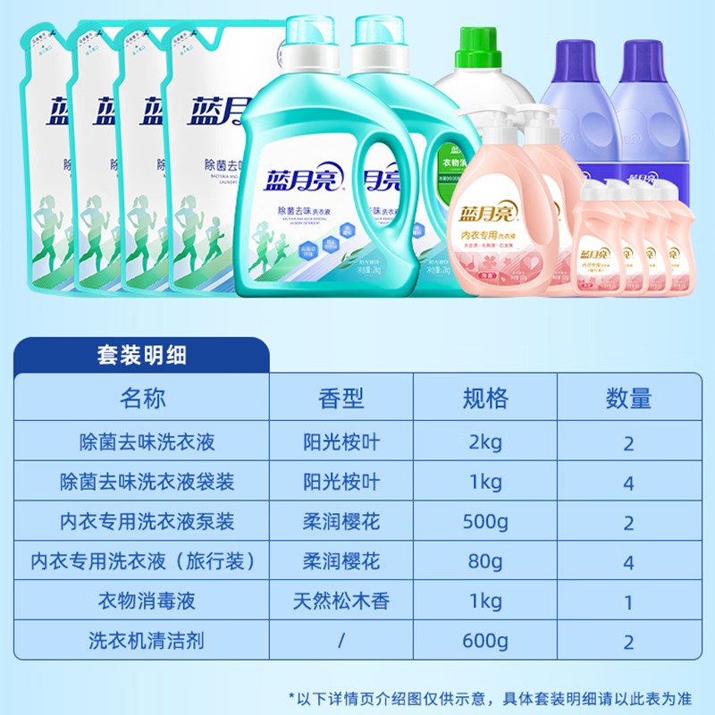 蓝月亮(81001110型) 除菌 深层洁净温和无残留 健康守护15件套 11.52kg高清大图