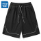 真维斯华夫格休闲运动五分裤男2022新款过膝短裤透气跑步篮球裤子