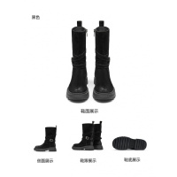 天美意女靴中筒西部靴美拉德显瘦堆堆靴女骑士靴冬_917 39 黑色