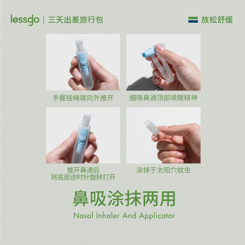lessgo利事多笑脸鼻通清凉油学生开车犯困提神醒脑清醒鼻吸非泰国八仙筒高清大图