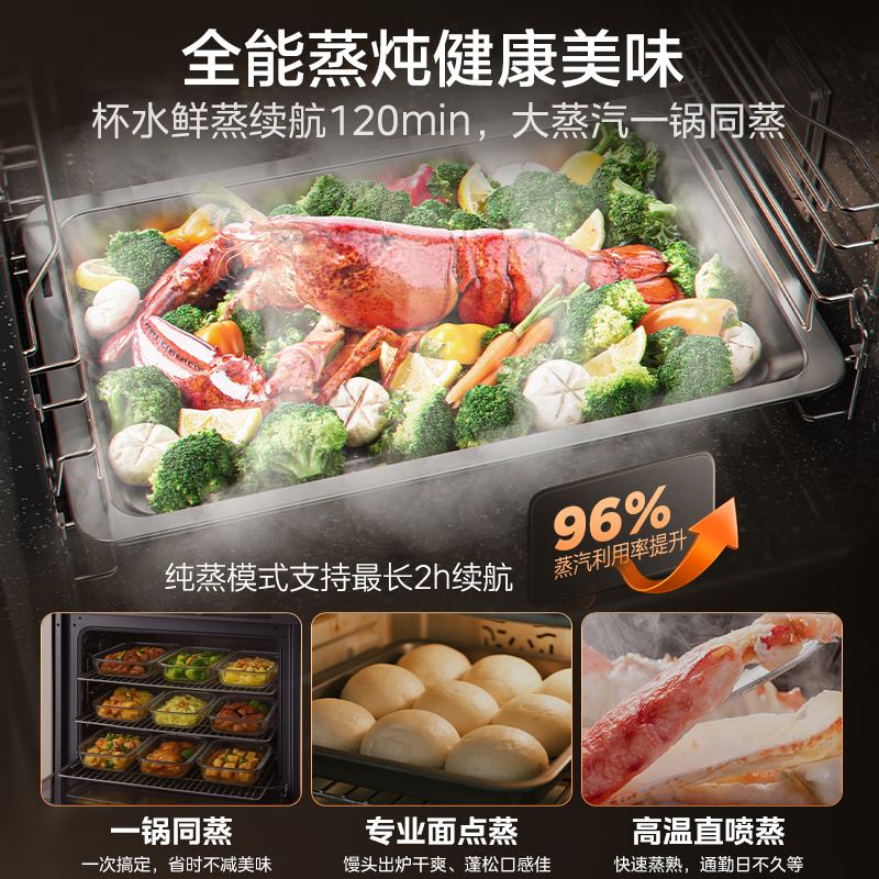 美的(Midea)[毫秒瞬热烤管]嵌入式微蒸烤一体机GR7S温湿智控78L蒸烤箱微蒸烤炸炖5合1烤贝果美的知味感R7S高清大图