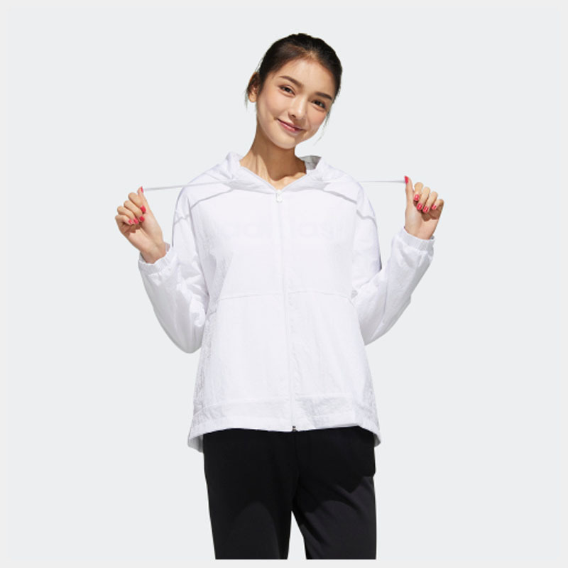 阿迪达斯adidas neo W ESNTL 3S WB 女士运动外套白/黑色(FP7472)(颜色尺码可选)
