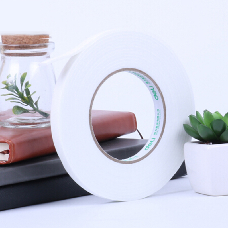 得力30410 双面泡沫棉胶带厚层双面胶泡沫胶带泡棉强力固定海绵加厚贴