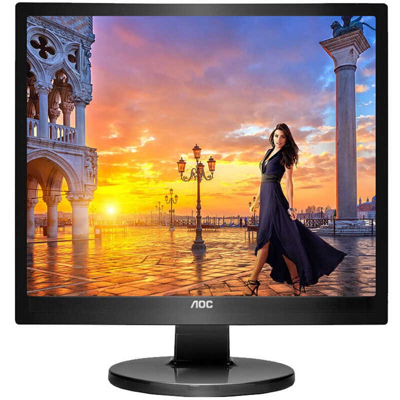 冠捷(AOC)工业液晶显示器台装AOC 17英寸 5:4不闪屏 可壁挂 LED背光节能电脑液晶显示器 商务办公E719S